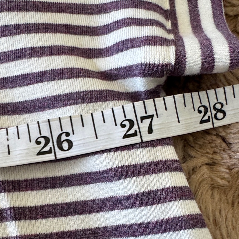 J.Jill Striped V-Neck Tee Violet Cream Pocket Stretch Knit Top - Size XL - NWT - Picture 4 of 7